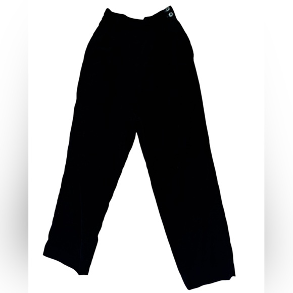 90 TALBOTS VELVET BLACK HIGH WAIST STRAIGHT LEG PANTS ELEGANT EVENING WEAR SZ 4P - Picture 3 of 7